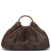 RING HANDLE FAUX FUR HANDBAG
