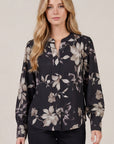FLORAL SPLIT NECK BLOUSE