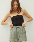 PATCH POCKET TENCEL SHORTS