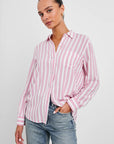 WREN ROSE BLOOM STRIPE LONG SLEEVE SHIRT