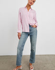 WREN ROSE BLOOM STRIPE LONG SLEEVE SHIRT