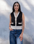 CONTRAST TRIM SWEATER VEST