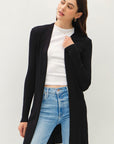 RIBBED OPEN DUSTER CARDIGAN