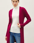 RIBBED OPEN DUSTER CARDIGAN