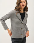 NOTCH COLLAR CARDIGAN