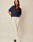 PIPER SHORT SLEEVE KNIT V-NECK PULLOVER