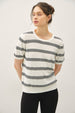 TRIPLE STRIPE SHORT SLEEVE SWEATER