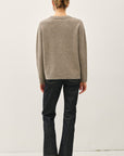 EMBROIDERED TONAL FLOWERS SWEATER