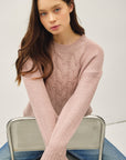 CABLE KNIT DROP SHOULDER SWEATER