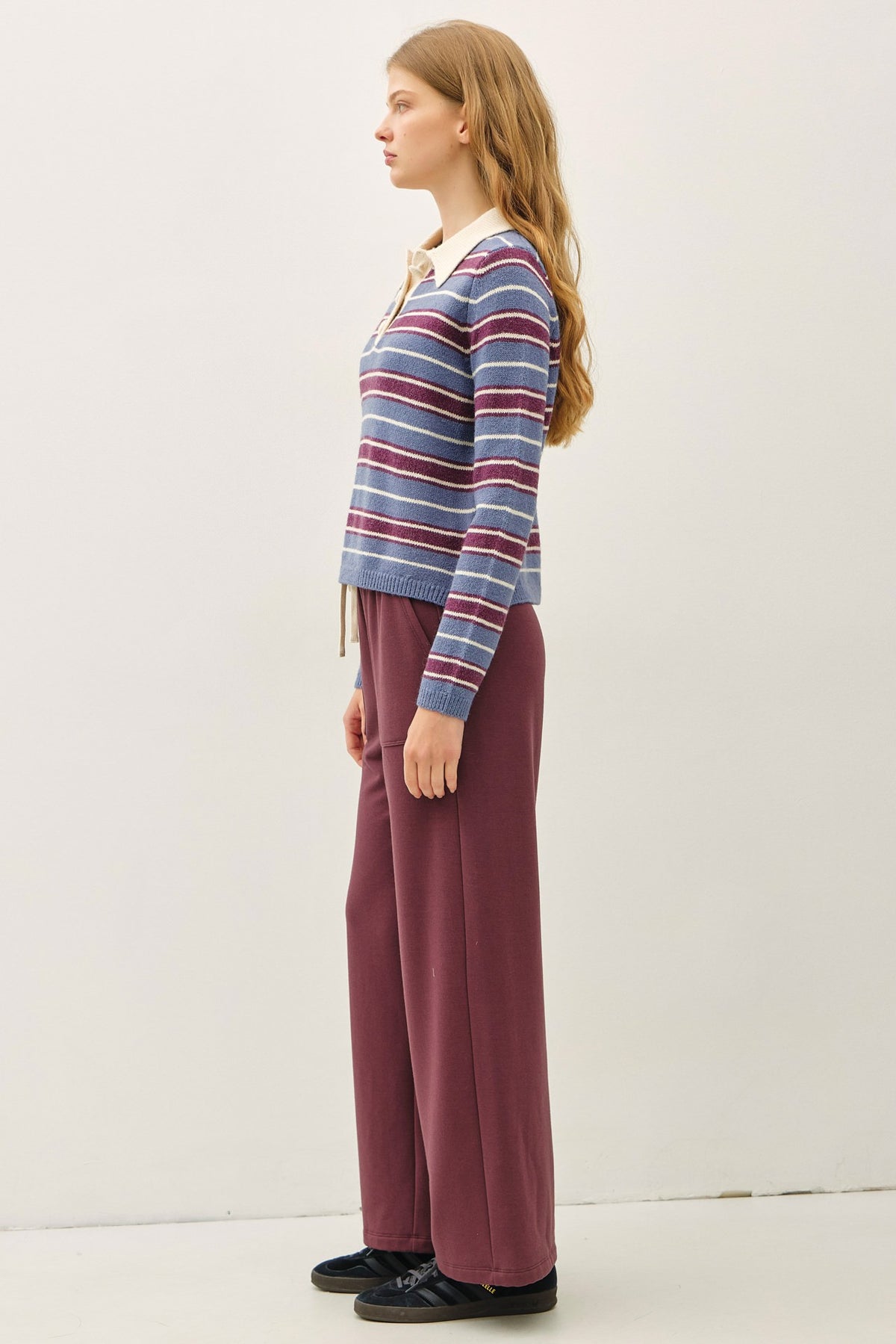 STRIPED POLO SWEATER