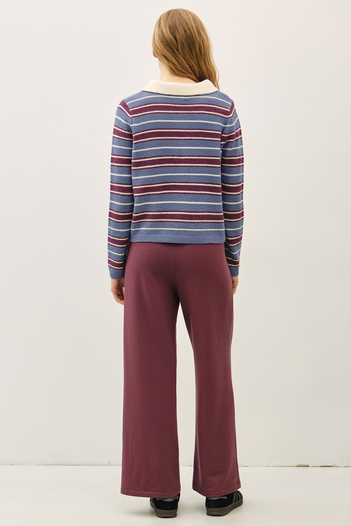 STRIPED POLO SWEATER