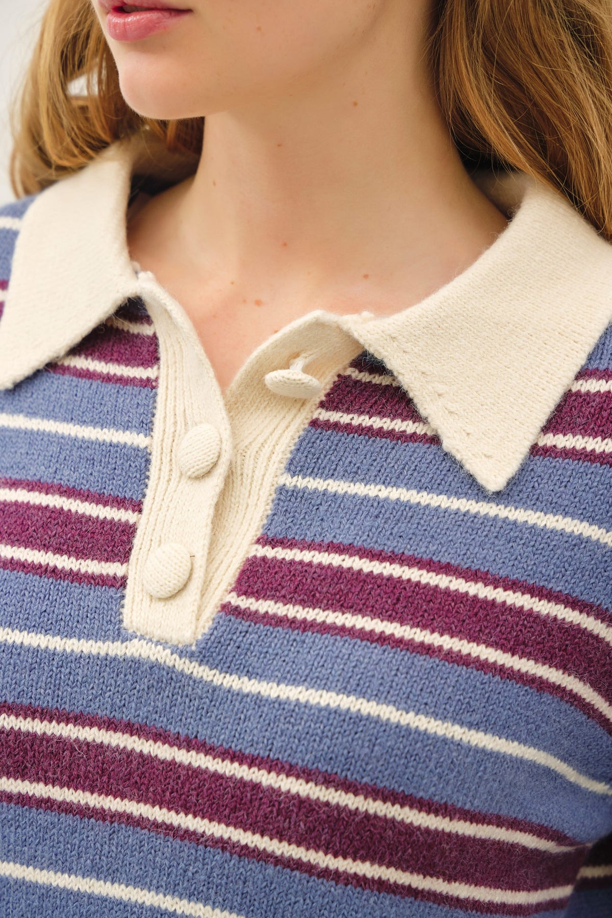STRIPED POLO SWEATER