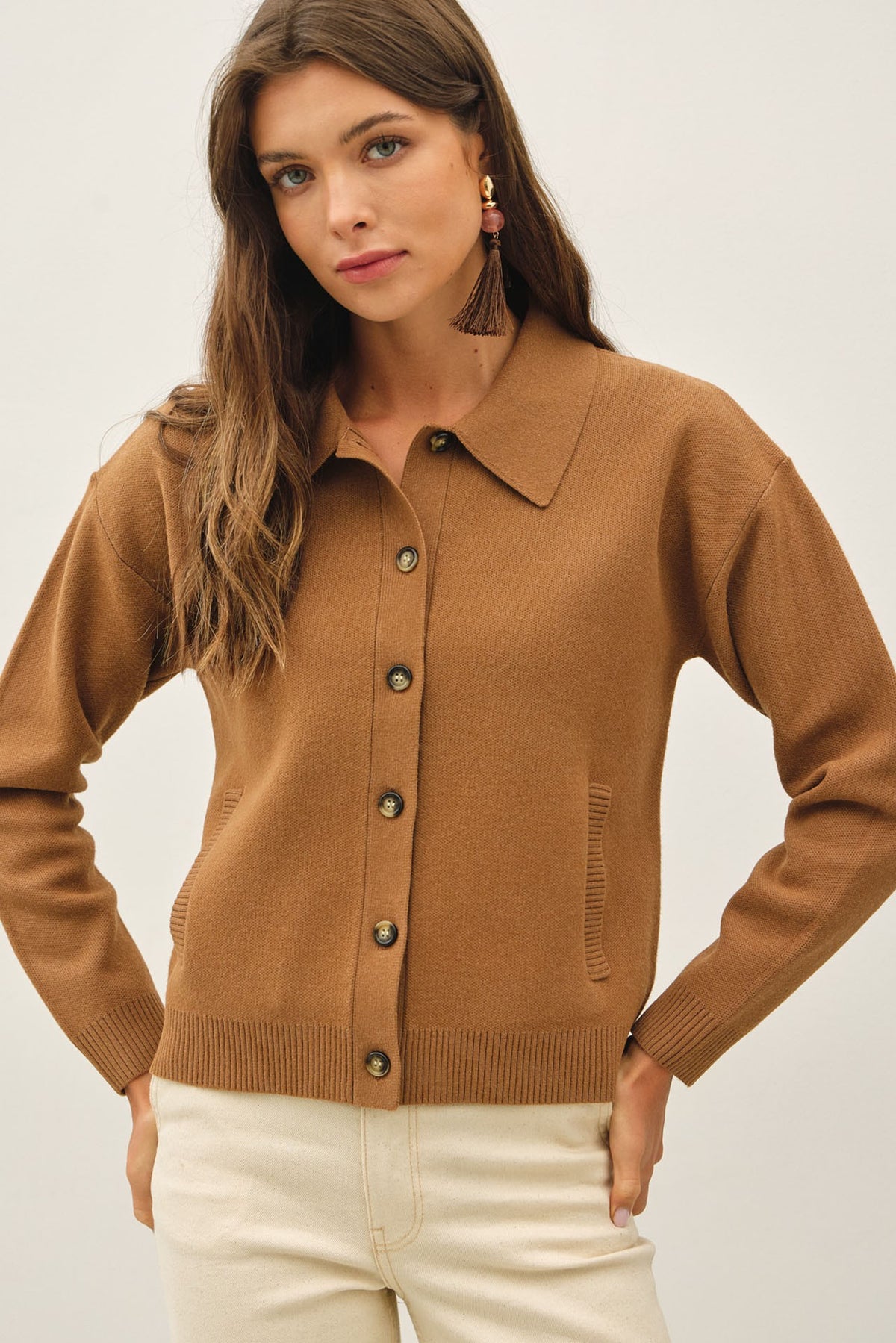 COLLARED CARDIGAN
