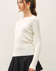 POINTELLE SLEEVE FINE KNIT SWEATER