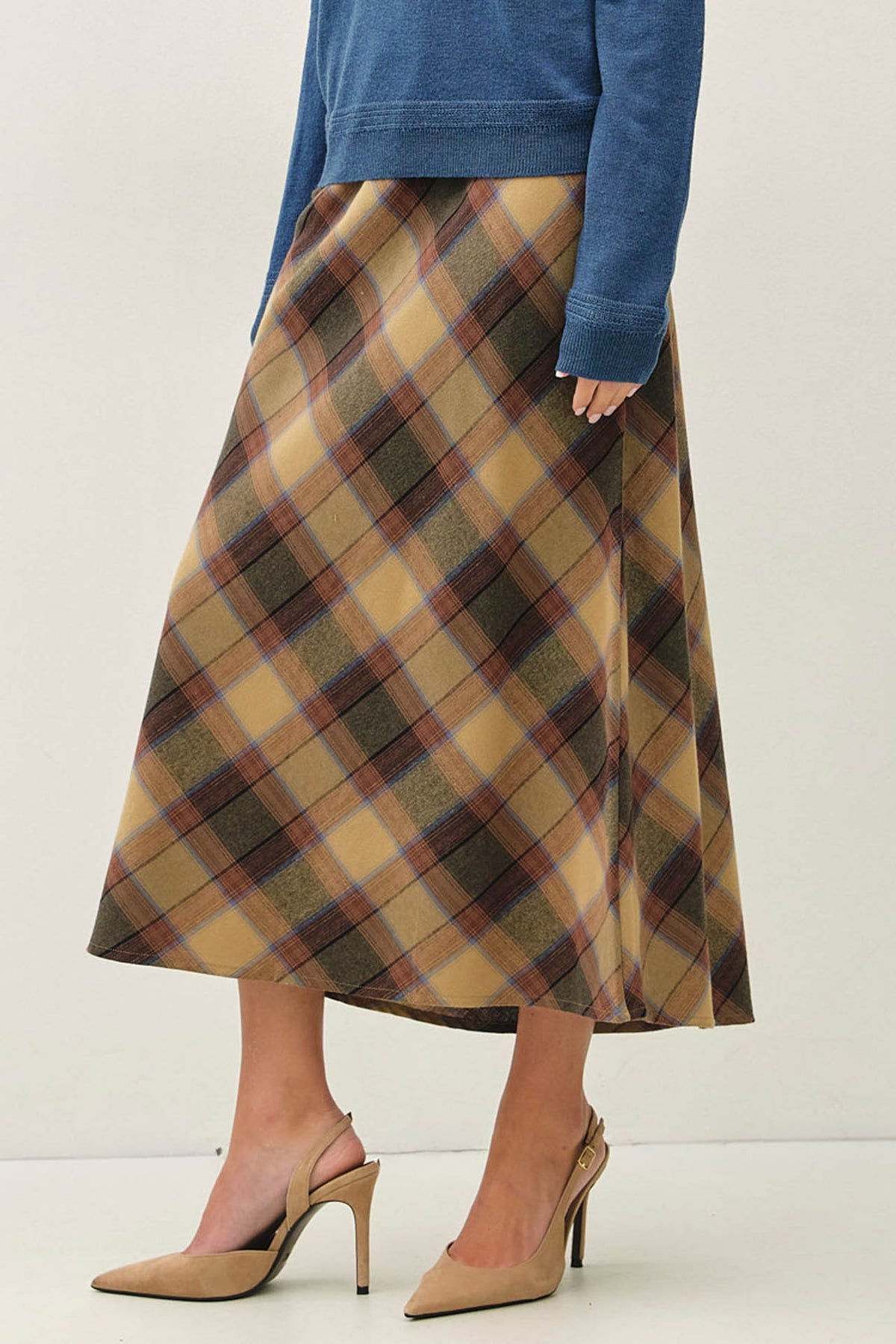 SUNSET PLAID A-LINE SKIRT