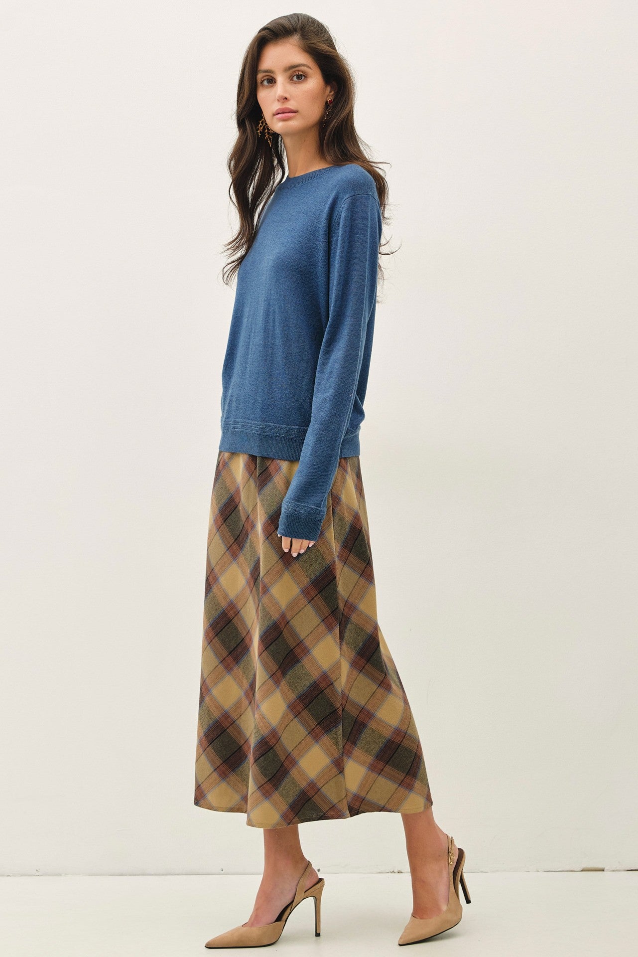 SUNSET PLAID A-LINE SKIRT