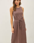 COTTON RIB TANK DRESS WITH GAUZE SKIRT