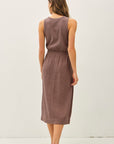 COTTON RIB TANK DRESS WITH GAUZE SKIRT