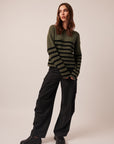 FLORALIE STRIPED CREW NECK SWEATER