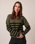 FLORALIE STRIPED CREW NECK SWEATER