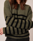 FLORALIE STRIPED CREW NECK SWEATER