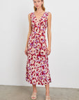 AUDRINA AMARANTH FLORAL DRESS