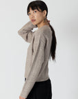 ADDIE CREW NECK SWEATER WITH CABLE DETAIL