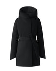 Black coat with a hood on a white background