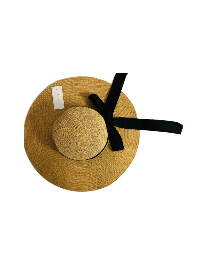 STRAW SUNHAT WITH TWILL TAPE BOW
