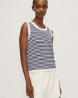 AMELY MESH CROCHET STRIPE TANK