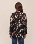 SHADOW FLORAL ROUND HEM BUTTON DOWN SHIRT