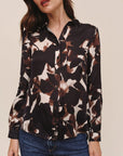 SHADOW FLORAL ROUND HEM BUTTON DOWN SHIRT