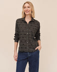 GINGHAM PUCKER WITH EMBROIDERY CLEAN BUTTON