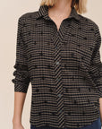 GINGHAM PUCKER WITH EMBROIDERY CLEAN BUTTON