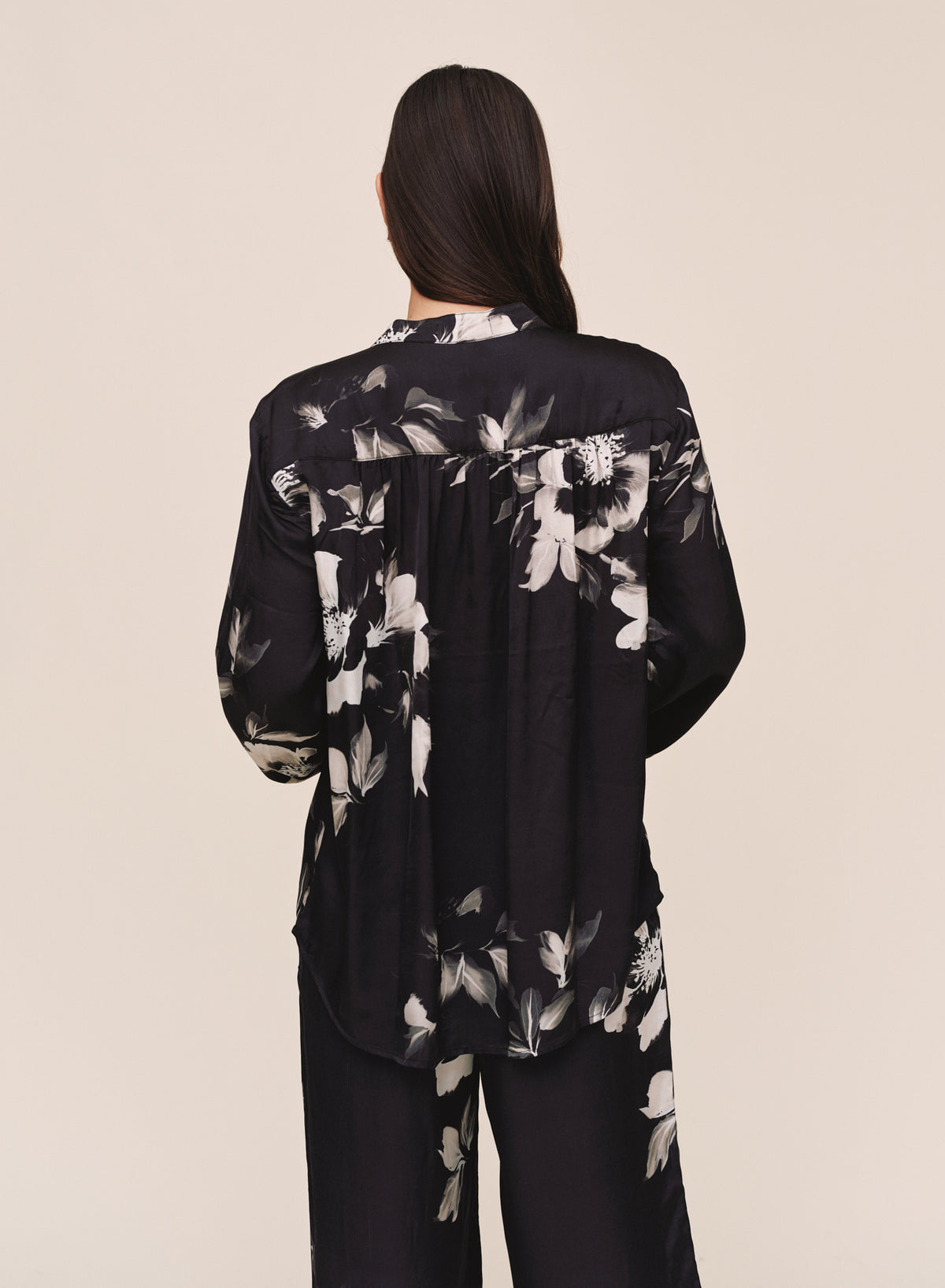 NOIR BLOOM MANDARIN COLLAR SHIRT