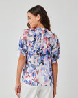 MAGNOLIA BLOOM SHORT SLEEVE SHIRRED RAGLAN SHIRT