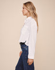 CROPPED BUTTON DOWN SHIRT