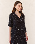 CABANA DOT EMBROIDERY DROP COLLAR BOXY SHIRT
