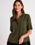 SPLIT BACK BUTTON DOWN SHIRT