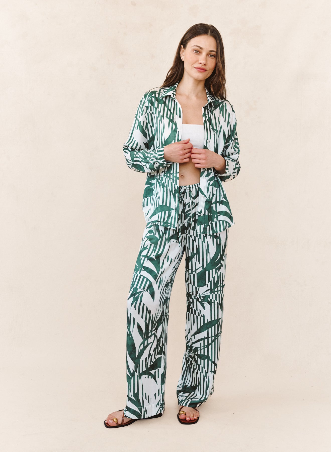 PALM PARADISE WIDE LEG PANT WITH WIDE HEM
