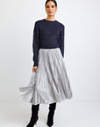 SHIMMER PLEATED SKIRT
