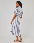 COASTAL OMBRE STRIPE ROUND HEM MAXI SKIRT DRESS