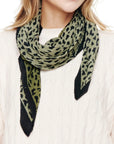 ACCORDIAN PLEAT LEOPARD SQUARE SCARF