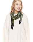 ACCORDIAN PLEAT LEOPARD SQUARE SCARF