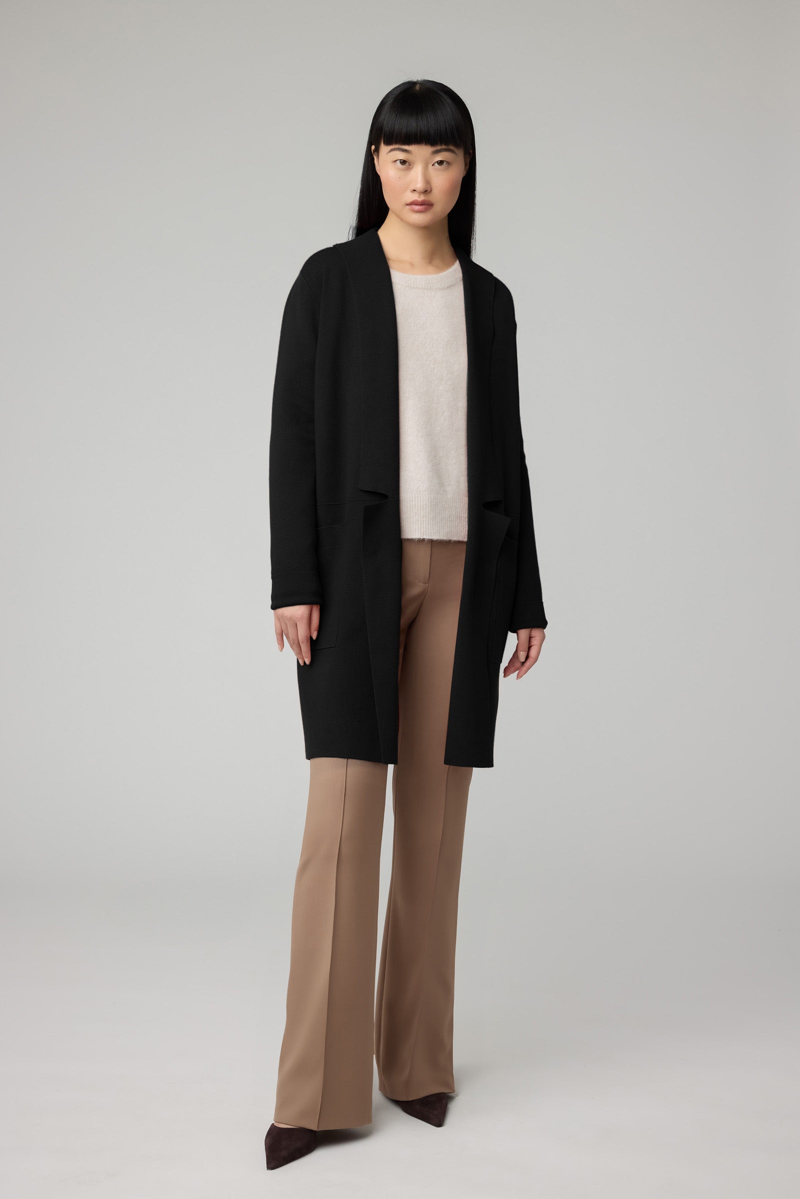 BENELA MID LENGTH SPLIT LAPEL COATIGAN