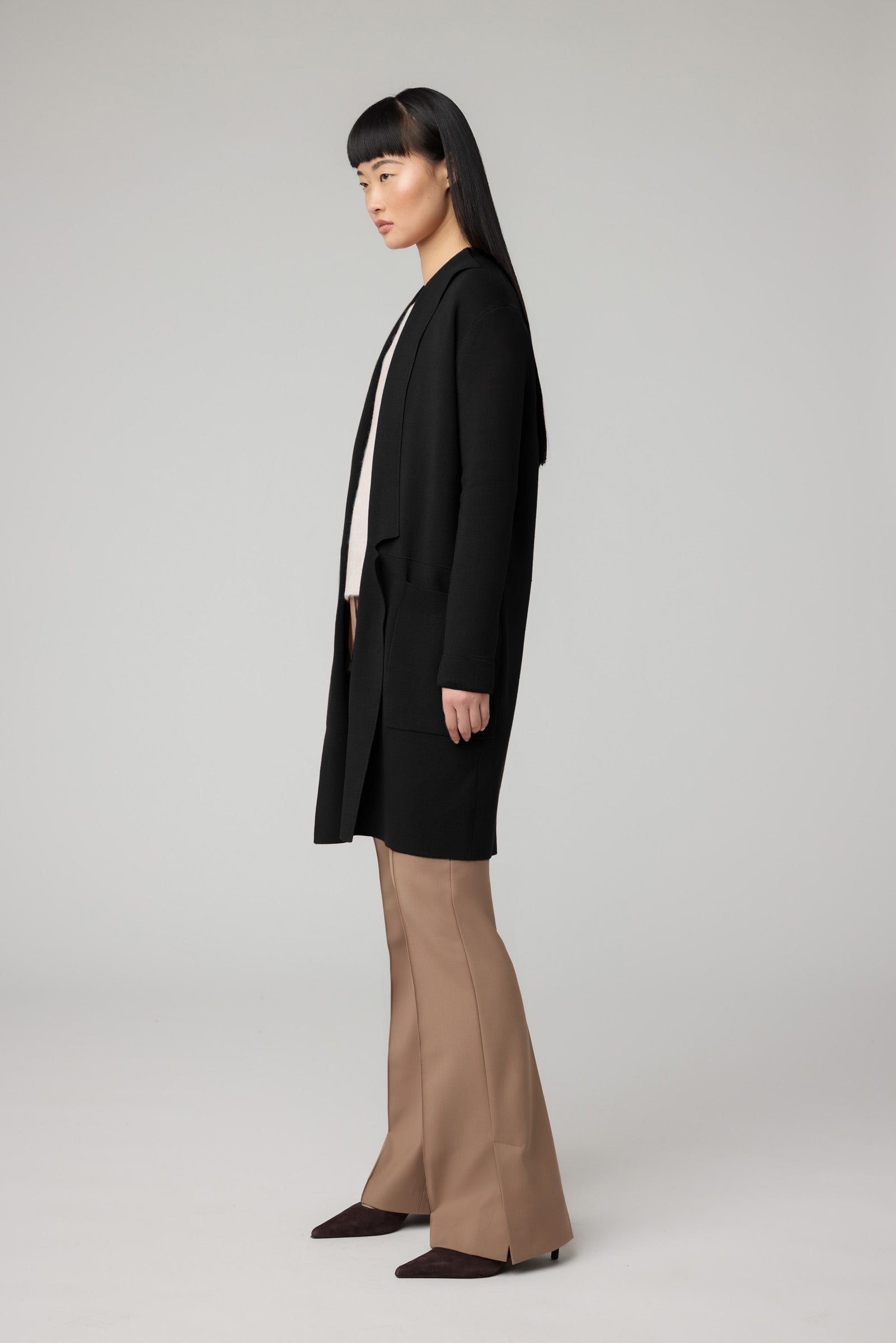 BENELA MID LENGTH SPLIT LAPEL COATIGAN