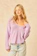 CADE ROLL HEM V-NECK SWEATER