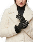 CARMEL-L LEATHER GLOVE WITH KNIT WARMER