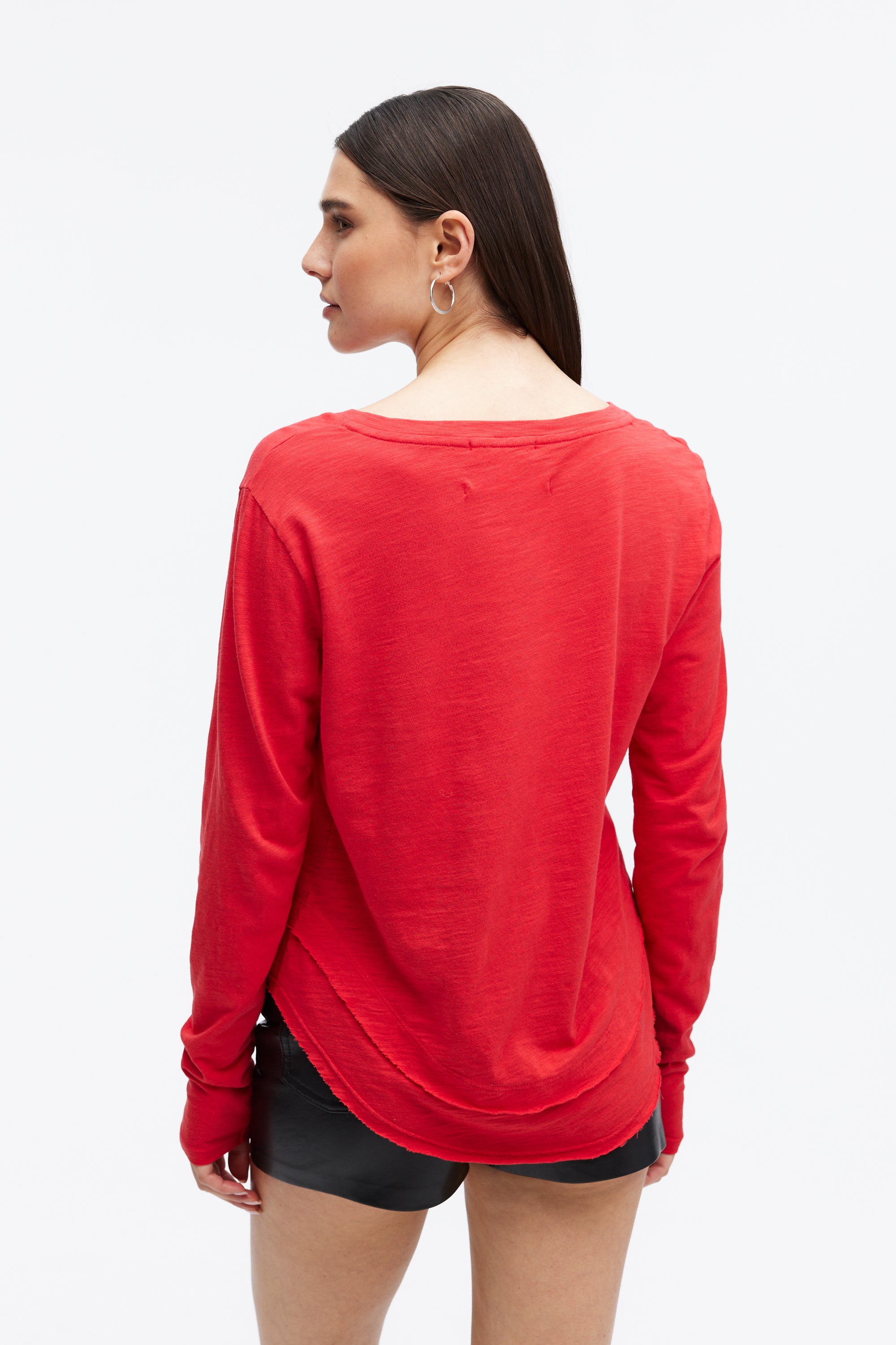 AVA V-NECK MOCK LAYER LONG SLEEVE TEE