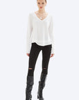 AVA V-NECK MOCK LAYER LONG SLEEVE TEE